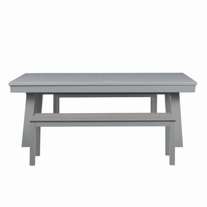 Laguna Indoor/Outdoor 7ft Slate Pool Table Dining Set with 2 Benches & Accessories, Cement Finish