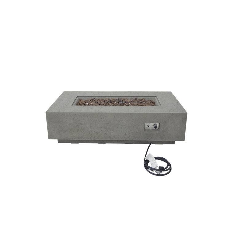 AMS Fireplace Madison Travertine Fire Pit Bundle - 60" x 32" x 17"