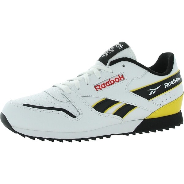 Reebok Mens Running Shoes Leather Lifestyle - White/Black/Prired. Opens flyout.