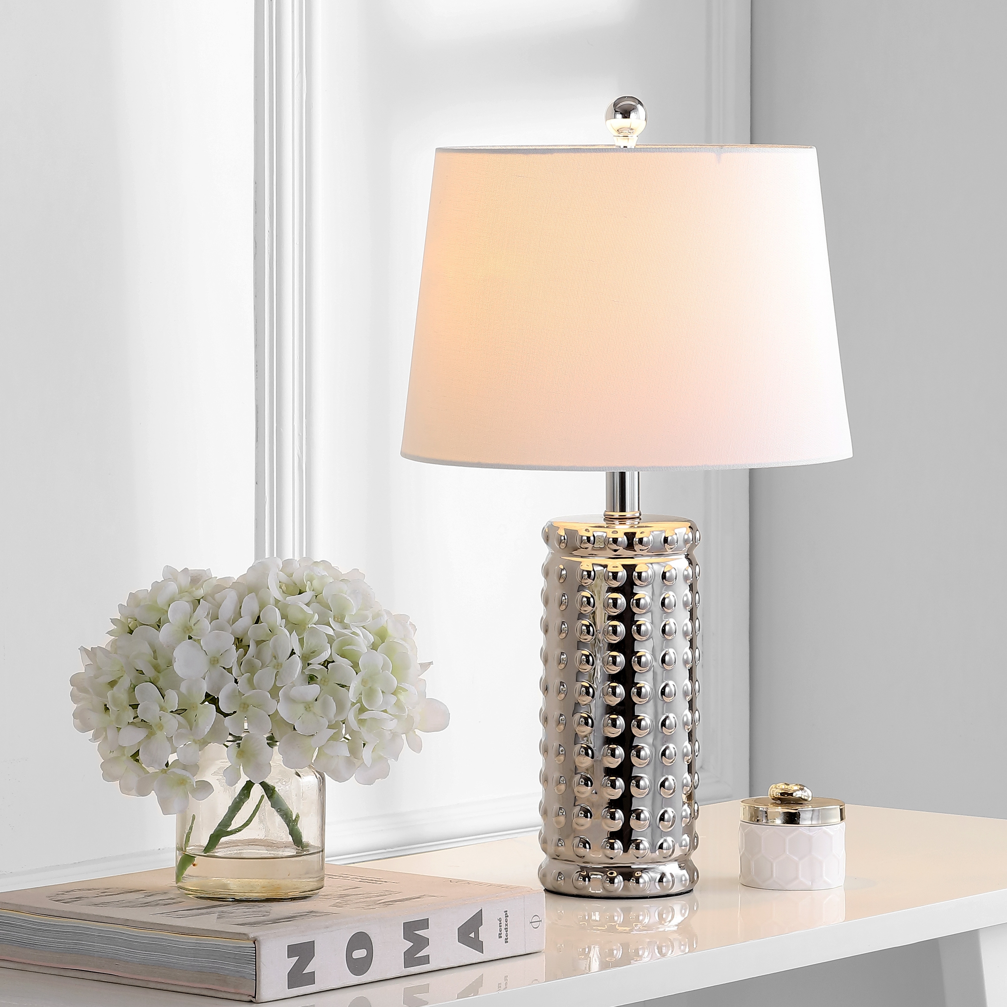 SAFAVIEH Lighting 23-inch Harlee Silver LED Table Lamp (Set of 2)  13