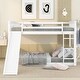 preview thumbnail 1 of 18, Full over Full Bunk Bed with Slide and Ladder in White Color, Easy Assembly White