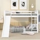 preview thumbnail 1 of 18, Modern & Clean Design Full over Full Multiple Functional Sturdy Wood Bunk Bed with Slide and Ladder, Easy Assembling, White White