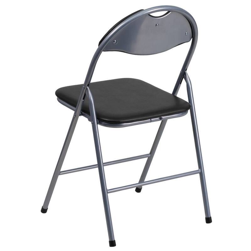4 Pack 300 lb. Capacity Vinyl Metal Folding Chair with Carrying Handle