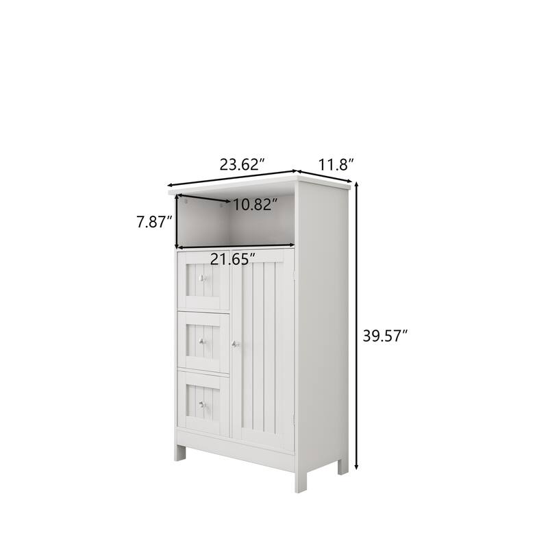 Bathroom storage cabinet with drawers and door - Beige