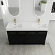 preview thumbnail 67 of 76, Plywood Freestanding Bathroom Vanity in Black Chestnut with Integrated Resin Sink