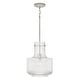 preview thumbnail 8 of 10, Nyla 1-light Pendant w/ Clear Fluted Glass Polished Nickel