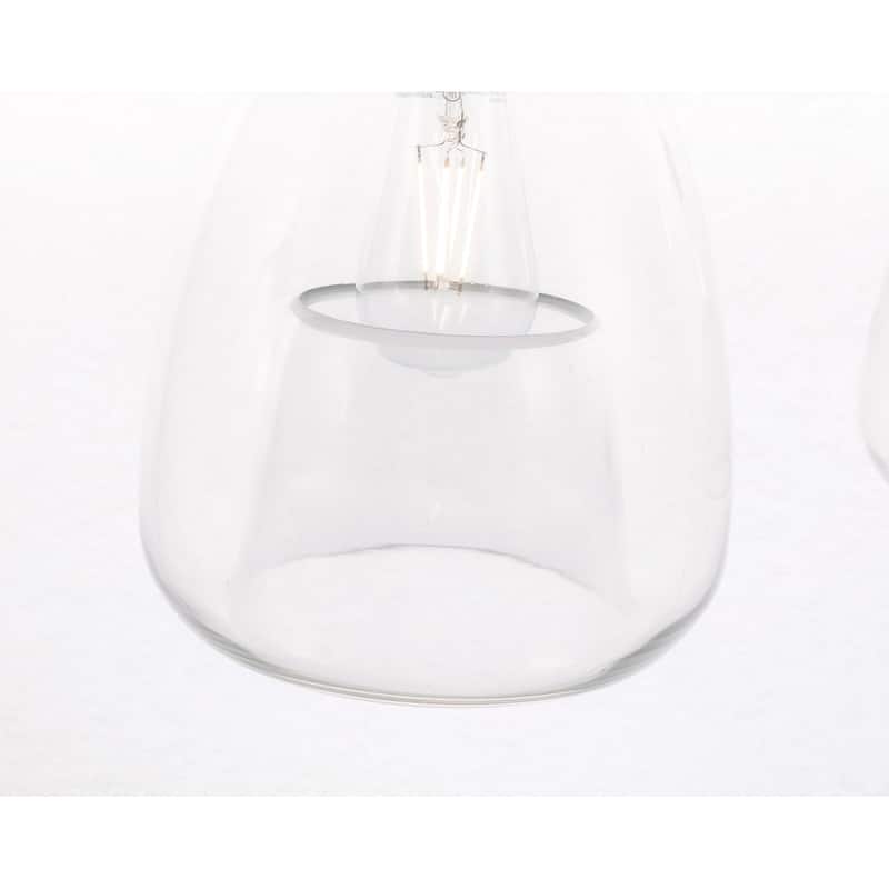 Elise 36-Inch 3-Light Clear Pendant - Black