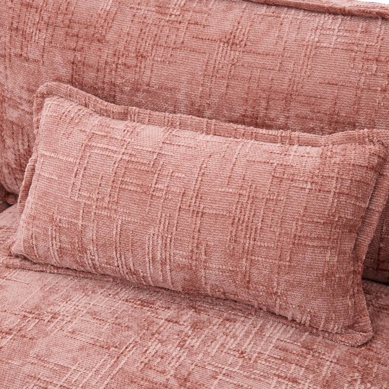 Modern Chenille Chaise Couch L-shaped Sectional Sofa with Storage Ottoman, Phone Holder, USB/Type-C Ports and Side Pockets