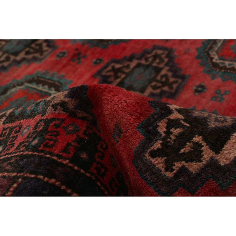 ECARPETGALLERY Hand-knotted Baluch Red Wool Rug - 4'2 x 9'0