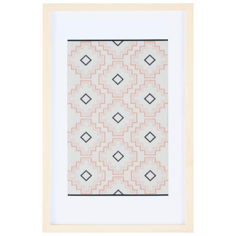 SAFAVIEH Wiebke 23-inch Ivory/Dark Beige Framed Textile Wall Art