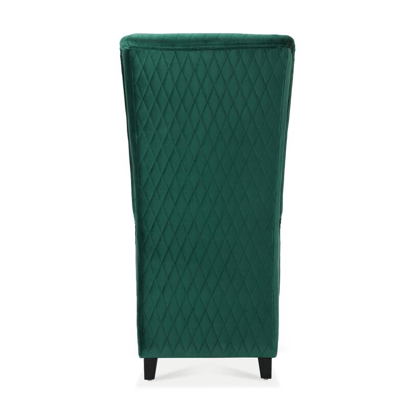 Christopher Knight Home - Evelyn High-Back Velvet Wingback Chair with Wooden Legs