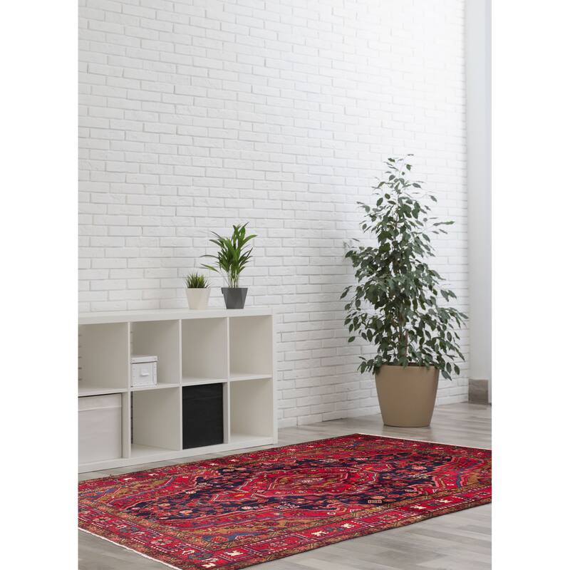 ECARPETGALLERY Hand-knotted Anatolian Dark Navy, Red Wool Rug - 4'6 x 7'4