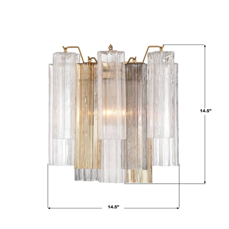 Crystorama Lighting Group ADD-303-AU Addis 2 Light 15" Tall Wall