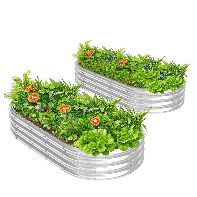 Galvanized Steel Metal Raised Garden Bed Deep Planting