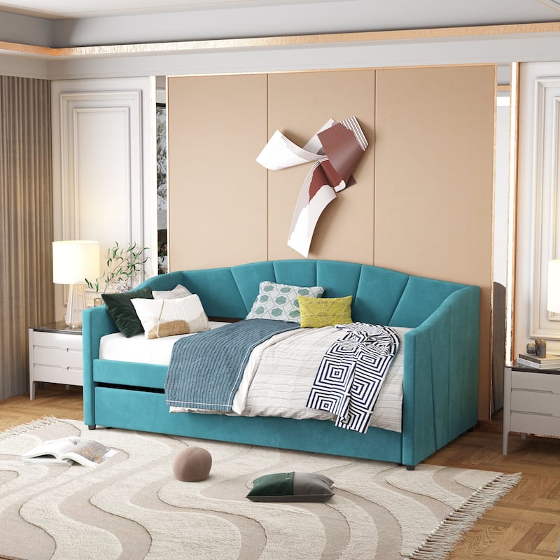 Upholstered Daybed With Trundle Bed