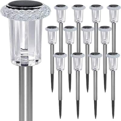 Solar Pathway Street Lights Outdoor Waterproof Warm White LED Landscape Garden Lighting - N/A