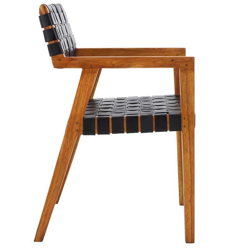 SAFAVIEH Gerda Woven Leather Dining Room Chair - 22.1" W x 20.9" L x 31.9" H - 22Wx21Dx32H