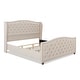 preview thumbnail 4 of 5, Athens Upholstered Nailhead Tufted Wingback Panel Bed