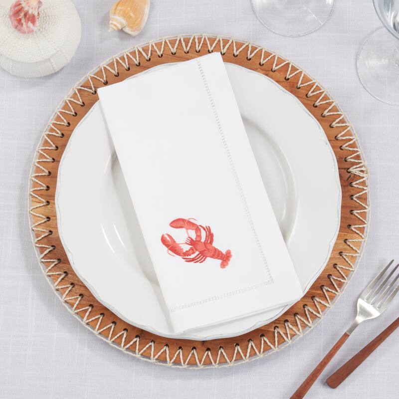 Ocean Treasures Embroidered Lobster Napkin (Set of 6) - 20"x20"