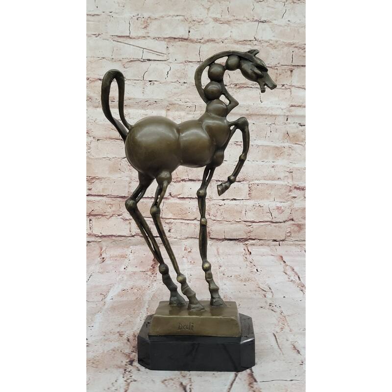 Surreal Abstract Imitative Horse Sculpture – Modern Equestrian Art On Marble Base After Salvador Dali