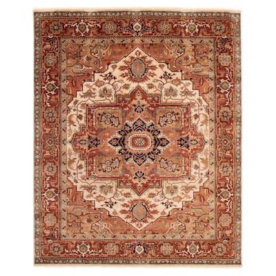 ECARPETGALLERY Hand-knotted Jules Sultane Ivory Wool Rug - 7'9 x 9'9
