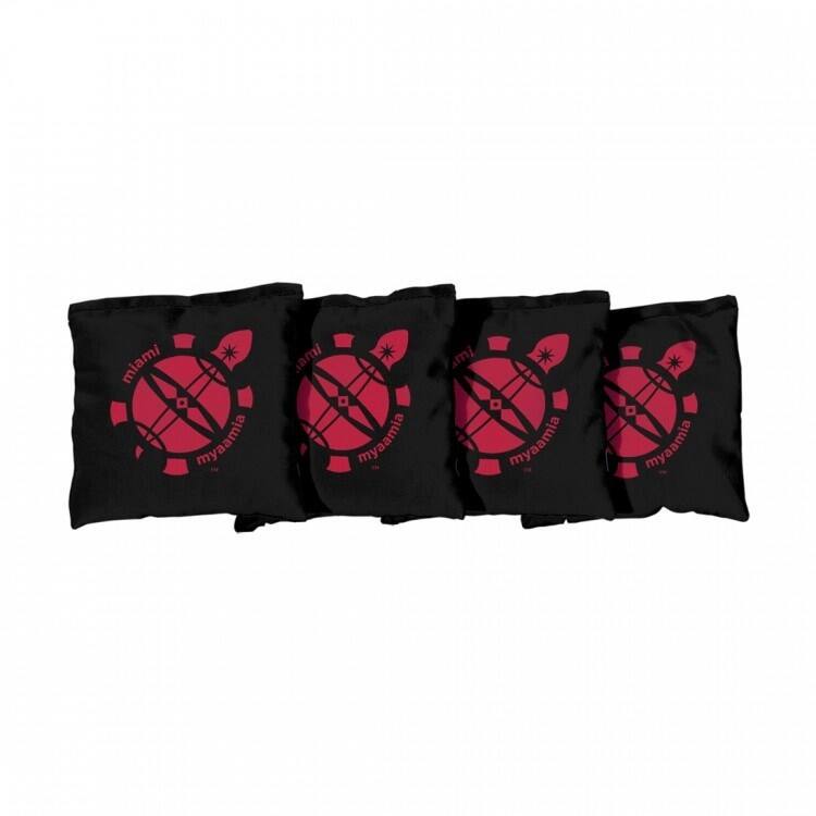 Miami University RedHawks Heritage Black Cornhole Bags