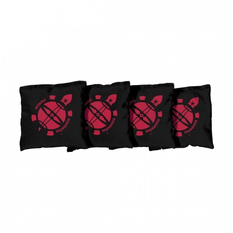 Miami University RedHawks Heritage Black Cornhole Bags