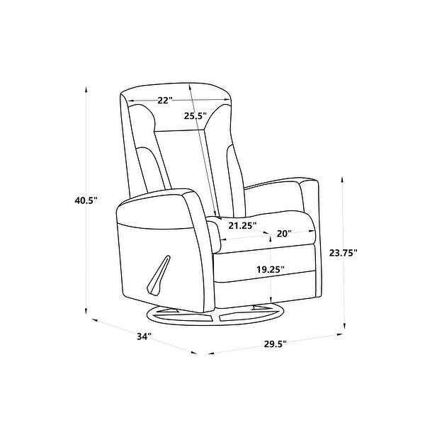 Manual Glider Swivel Recliner, 360 Degrees Swivel Recliner Motion Metal Sofa Chair Curved Track