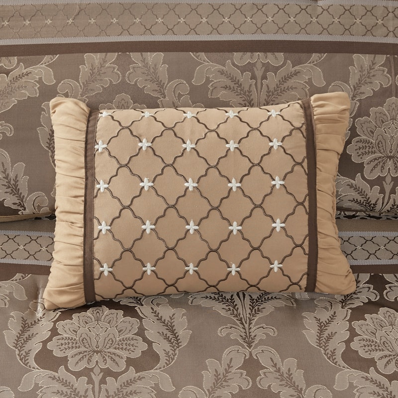 Madison Park Venetian Brown Gold 7-piece Jacquard Comforter Set