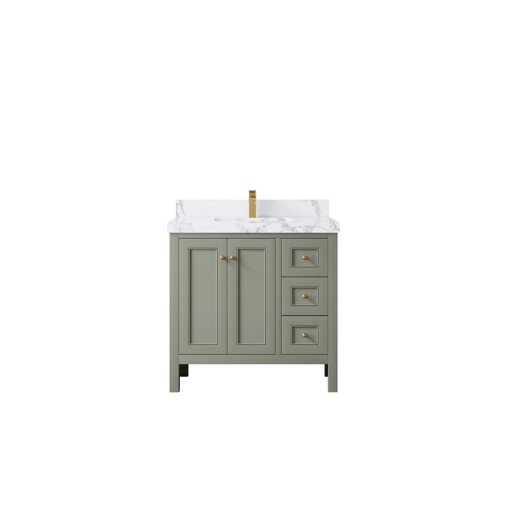 Willow Collections 36 in. W x 22 in. D Nashville Center Left Sink Bathroom Vanity with Countertop