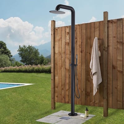 89'' H 304 Stainless Steel Freestanding Outdoor Shower with Detachable Rain Shower Head