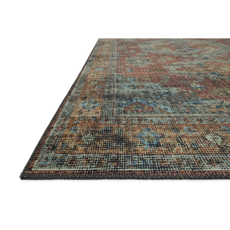Alexander Home Leanne Traditional Distressed Printed Area Rug