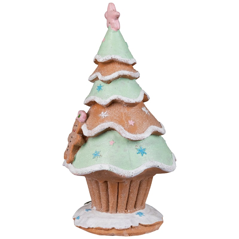 Gingerbread Cupcake Christmas Tree Decoration - 9.5"