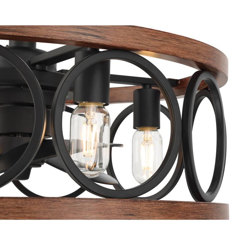 Hunter Haven 22" Fandelier Ceiling Fan w/ Light, Remote - Modern, Industrial, Farmhouse - Small Spaces