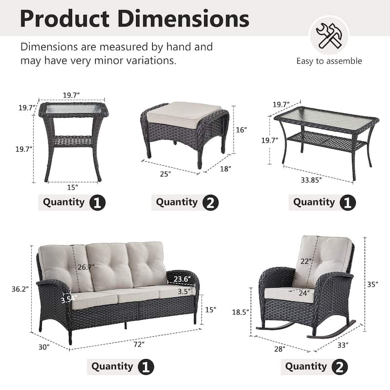 Gymojoy Outdoor Wicker Patio Furniture Sofa & Chair Set - Luxurious Comfort, Weather-Resistant