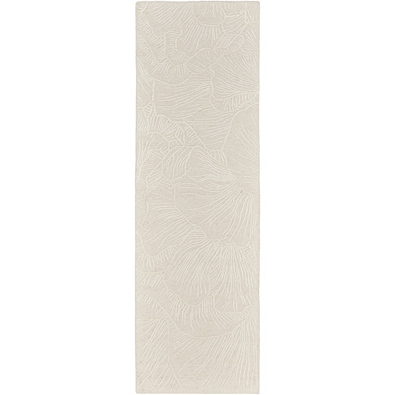 Nourison Avra Indoor only Floral Handmade Wool Area Rug - 2' 3" x 7' 6" - Ivory