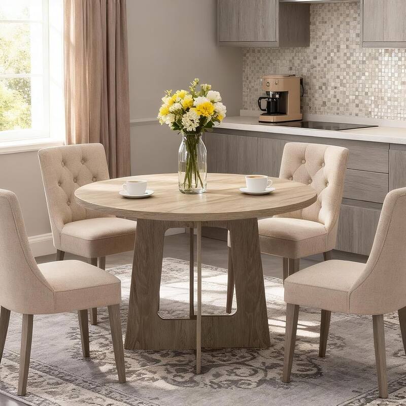 43.3" Kitchen Round Dining Table for Dining Room, Kitchen, Apartment Small Spaces (Only Table)
