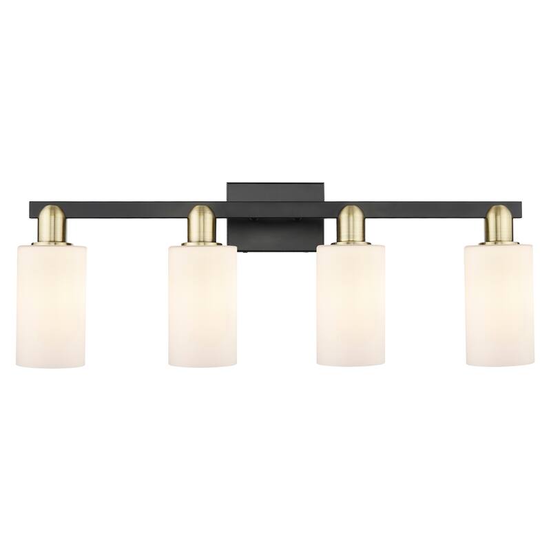 Innovations Lighting Endless Possibilities Arcadia - Clymer - 4 Light 31" Bath Vanity Light - Black Antique Brass/Matte White