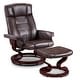preview thumbnail 26 of 37, MCombo Swiveling Recliner Chair with Wood Base and Ottoman Dark Brown