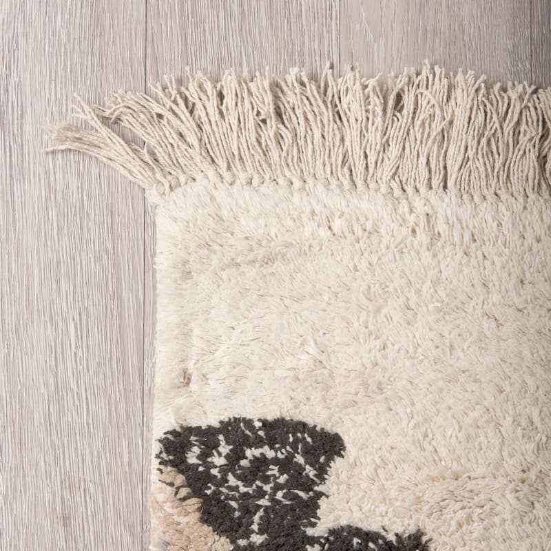 Carla 5x8 Earthy Neutrals Patterned Cotton Area Rug - 96.0L x 60.0W x 1.0H