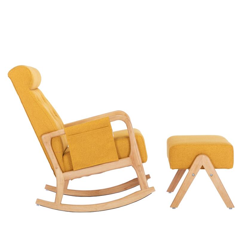 Rocking Armchair With Ottoman for Living Room