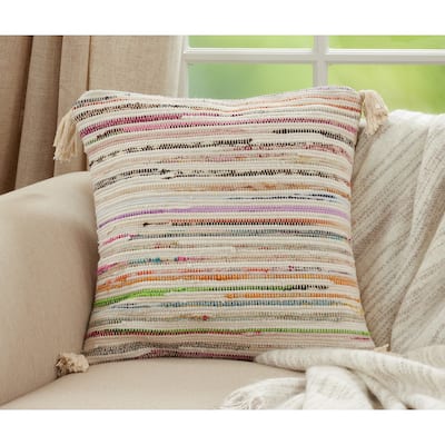 Throw Pillow With Chindi Design