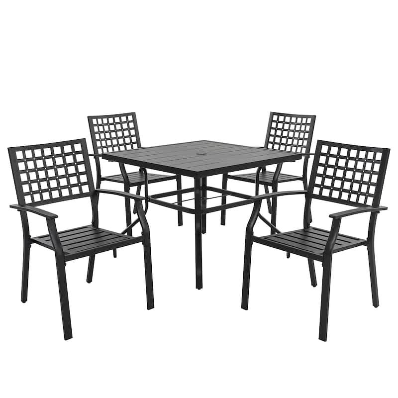 Outdoor 5-Piece Dining Set with 1.57'' Umbrella Hole