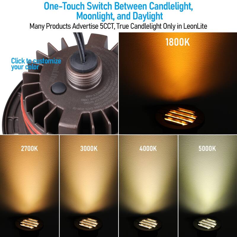 12 Pack Landscape 5W Grill Top Well Light Low Voltage 5CCT Selectable