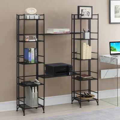 Porch & Den 5 Tier Folding Metal Shelves with Set of 2 Extension Shelves