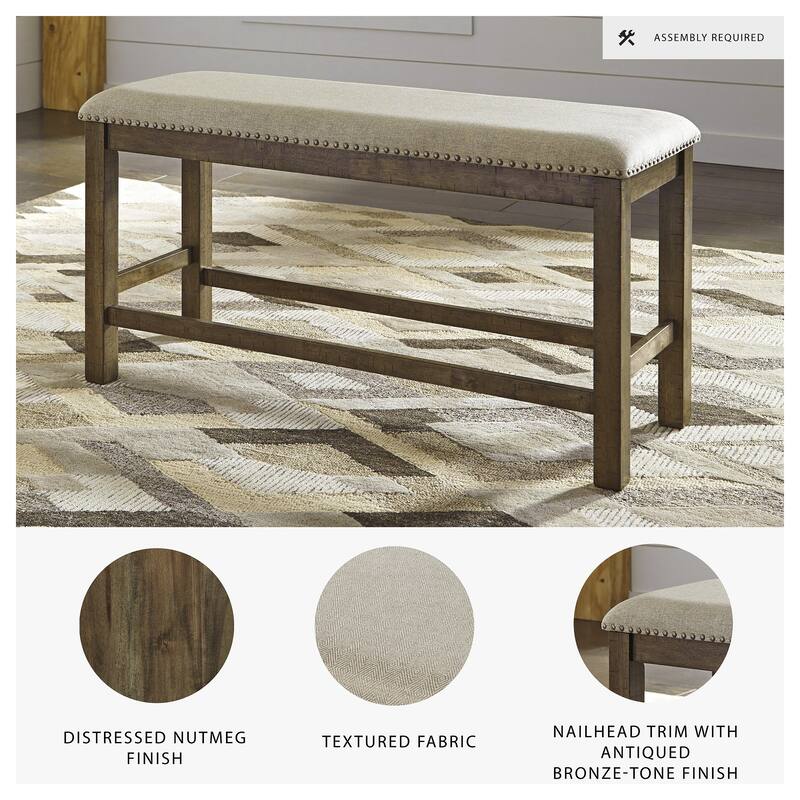 Moriville Counter Height Dining Bench - Beige/Brown