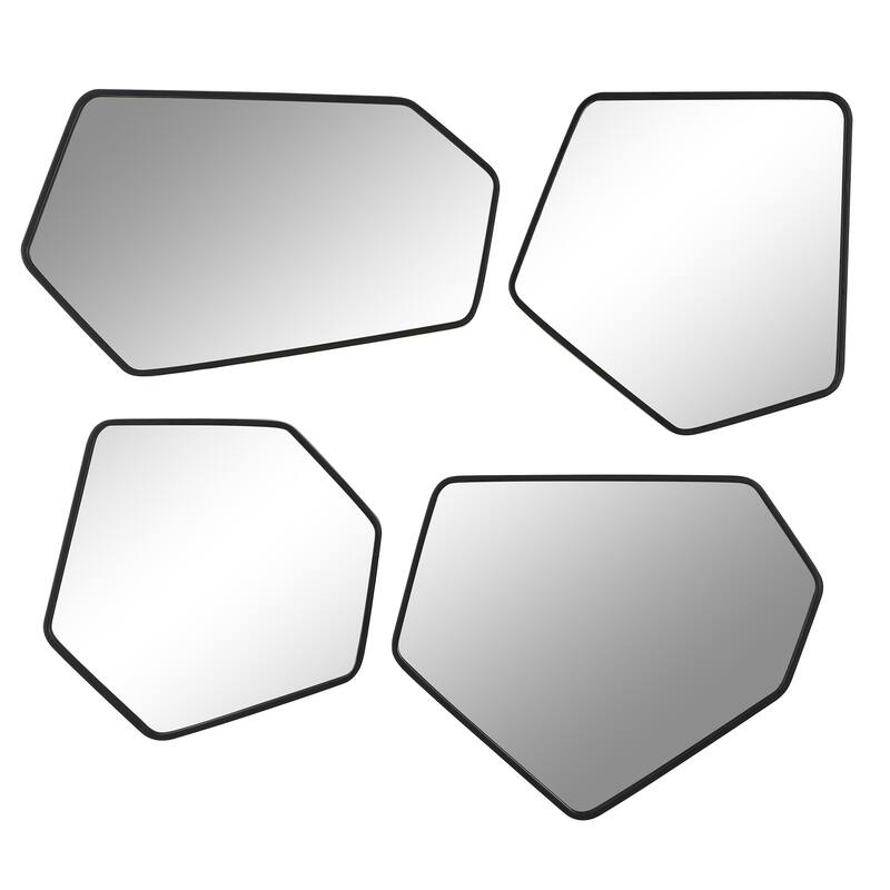 Uttermost Linneah Black Mirrors (Set of 4) - 12.125"W x 20.25"H x 1"D