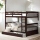 preview thumbnail 2 of 14, Full-Over-Full Bunk Bed with Ladders and 2 Storage Drawers, Espresso