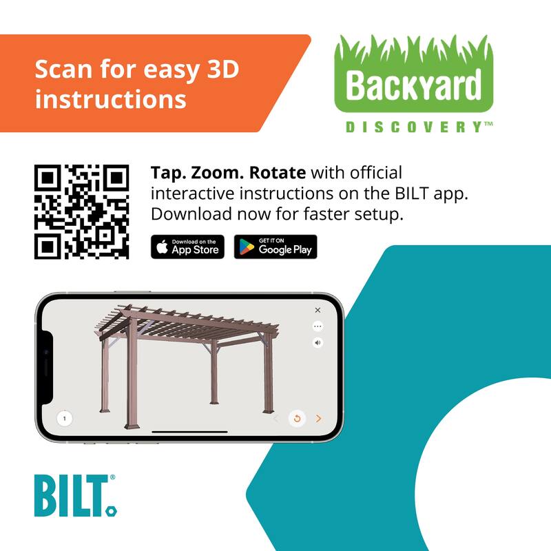 Backyard Discovery Stratford 14x10' Galvanized Steel Pergola w/ Canopy