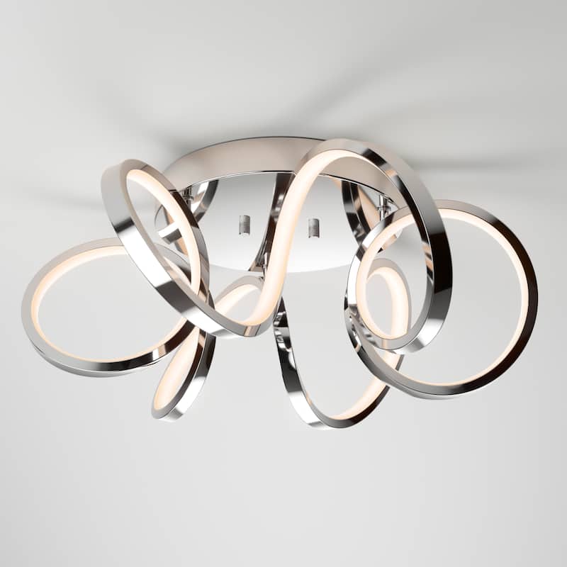Artika Swirl Ribbon LED Flushmount, chrome